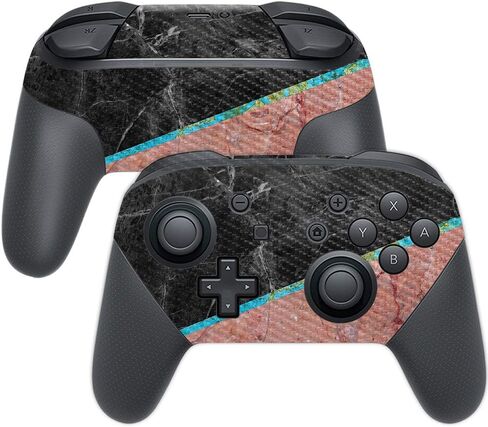 MightySkins Carbon Fiber Skin for Nintendo Switch Pro Controller - Coral Garden | Protective, Durable Textured Carbon Fiber Finish | Easy to Apply, Remove, and Change Styles | Made in The USA in Saudi Arabia