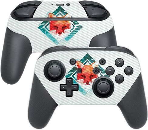MightySkins Carbon Fiber Skin for Nintendo Switch Pro Controller - Coral Garden | Protective, Durable Textured Carbon Fiber Finish | Easy to Apply, Remove, and Change Styles | Made in The USA in Saudi Arabia