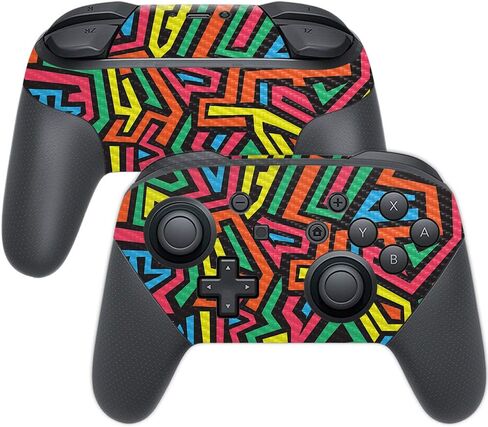 MightySkins Carbon Fiber Skin for Nintendo Switch Pro Controller - Coral Garden | Protective, Durable Textured Carbon Fiber Finish | Easy to Apply, Remove, and Change Styles | Made in The USA in Saudi Arabia