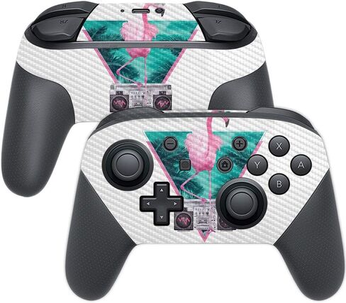 MightySkins Carbon Fiber Skin for Nintendo Switch Pro Controller - Coral Garden | Protective, Durable Textured Carbon Fiber Finish | Easy to Apply, Remove, and Change Styles | Made in The USA in Saudi Arabia