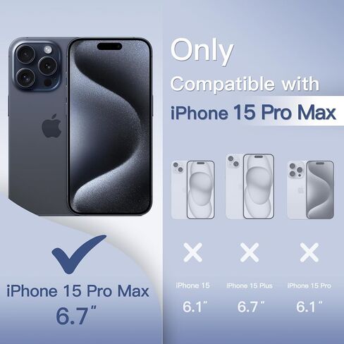JETech Ultra Slim (0.35mm Thin) Case for iPhone 15 Pro Max 6.7-Inch, Camera Lens Cover, Lightweight Matte Finish PP Hard Minimalist Case, Support Wireless Charging (Black Titanium) in Saudi Arabia