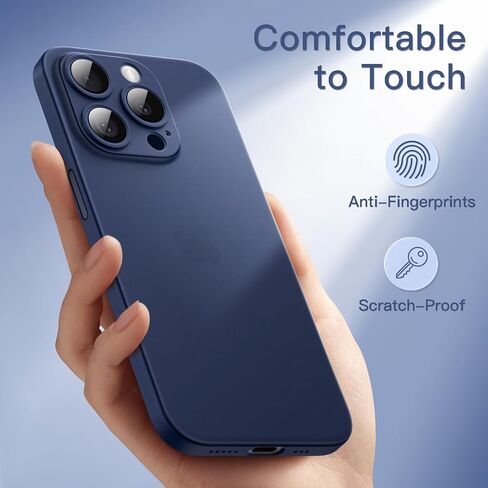 JETech Ultra Slim (0.35mm Thin) Case for iPhone 15 Pro Max 6.7-Inch, Camera Lens Cover, Lightweight Matte Finish PP Hard Minimalist Case, Support Wireless Charging (Black Titanium) in Saudi Arabia