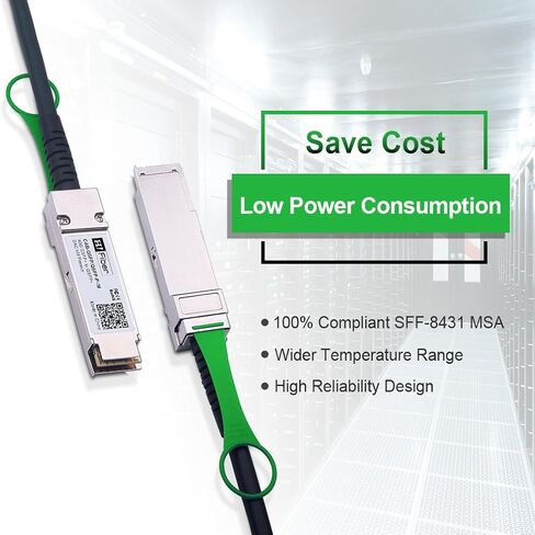 كابل 1 متر 40 جيجا QSFP+ DAC 40GBASE-CR4 كابل Twinax نحاسي متصل سلبي مباشر لـ Cisco QSFP-H40G-CU1M، Meraki MA-CBL-40G-1M، Mikrotik، أجهزة التبديل المفتوحة، 1 متر (3.3 قدم) in Kuwait