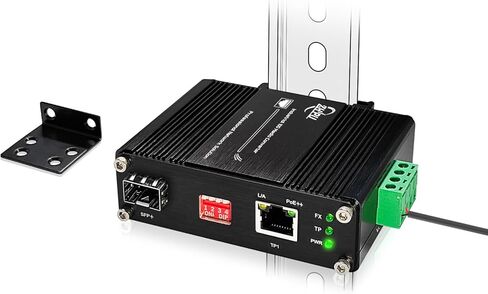 محول وسائط ألياف بصرية 10 جيجا 90 وات PoE SFP+ صناعي، POE+ + جهاز إرسال واستقبال ألياف بصرية غير مُدار، IEEE802.3af/at/bt، سكة DIN، 48-57 فولت تيار مستمر، (-40 درجة فهرنهايت إلى 167 درجة فهرنهايت) in Kuwait