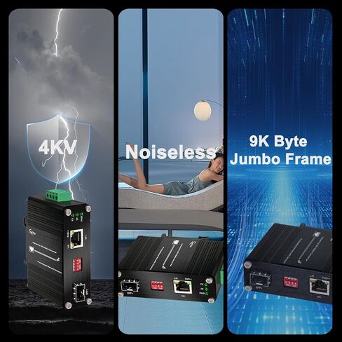 محول وسائط ألياف بصرية 10 جيجا 90 وات PoE SFP+ صناعي، POE+ + جهاز إرسال واستقبال ألياف بصرية غير مُدار، IEEE802.3af/at/bt، سكة DIN، 48-57 فولت تيار مستمر، (-40 درجة فهرنهايت إلى 167 درجة فهرنهايت) in Kuwait