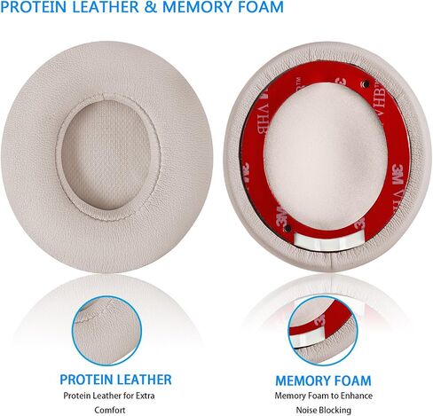 Solo 2/3 Wireless Earpads - JECOBB Replacement Ear Cushion Pads with Protein Leather and Memory Foam for Beats Solo 2.0/3.0 Wireless On Ear Headphones ONLY (Rose Gold) in Saudi Arabia