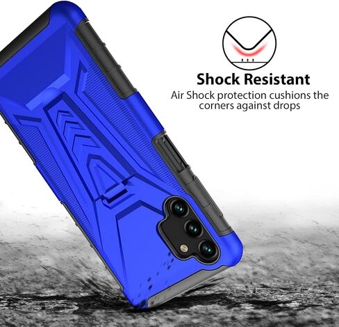 TJS Compatible for Samsung Galaxy A14 5G Case, with Tempered Glass Screen Protector, Belt Clip Holster Hybrid Kickstand Heavy Duty Drop Protector Cover Phone Case (Black) in Saudi Arabia