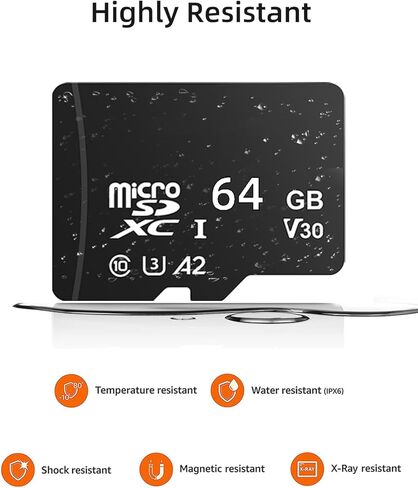 بطاقة ذاكرة microSDXC UHS-I سعة 64 جيجابايت - سرعة قراءة تصل إلى 50 ميجابايت/ثانية، UHS-I، مساحة تخزين موسعة للهواتف الذكية in Kuwait