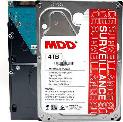 MDD MAXDIGITALDATA MDD (MDD4TSATA6472DVR) 4TB 7200RPM 64MB Cache SATA 6.0Gb/s 3.5inch Internal Surveillance Hard Drive - 3 Years Warranty (Renewed) in Saudi Arabia