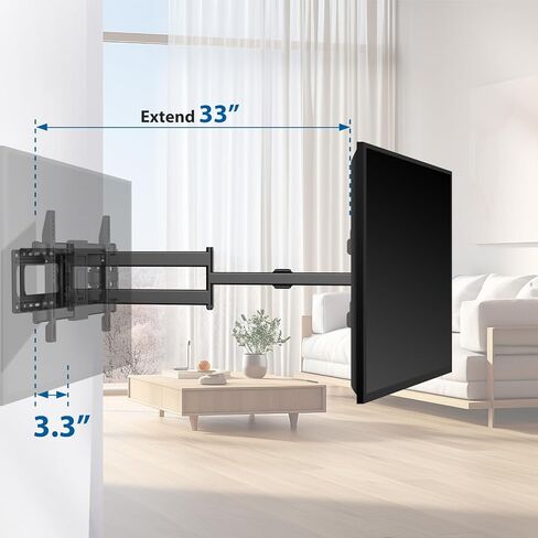 TV Wall Mount for 32-80 Inch TVs, TV Mount with Swivel,and Extension, Full Motion TV Bracket with Long Articulating Arms, Fits 8,16inch Wood Studs, Max VESA 600X400mm, Load Capacity 132lbs in Kuwait