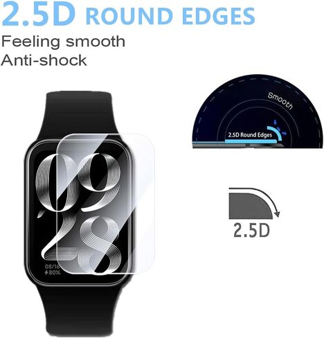 Compatible for Xiaomi Band 8 Pro Smart Watch Screen Protector (3 Pack) HD Tempered Glass Film, Anti Scratch in Saudi Arabia
