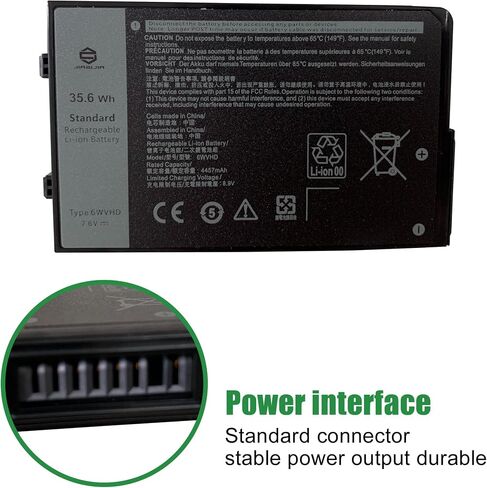 6WVHD 451-BDDY Laptop Battery Replacement for Dell Latitude 7230 Rugged Extreme Tablet T06H T06H001 Series Notebook FNW8F 0VDDJY VDDJY 0JM6CX JM6CX 7.6V 35.6Wh 4457mAh in Saudi Arabia