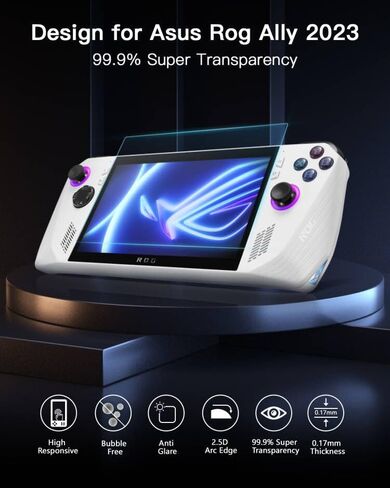 PYS [𝟐𝟎𝟐𝟒 𝐍𝐞𝐰 𝐕𝐞𝐫𝐬𝐢𝐨𝐧] واقي شاشة AR مكون من قطعتين مصمم لجهاز ASUS ROG Ally 2023 / MSI Claw A1M محمول باليد 7 بوصة 2024، [8K Ultra HD، 0 وهج] [مخرج الشاشة الأصلي] in Kuwait