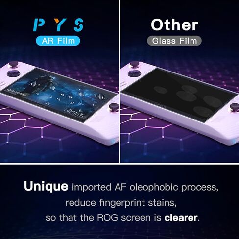PYS [𝟐𝟎𝟐𝟒 𝐍𝐞𝐰 𝐕𝐞𝐫𝐬𝐢𝐨𝐧] واقي شاشة AR مكون من قطعتين مصمم لجهاز ASUS ROG Ally 2023 / MSI Claw A1M محمول باليد 7 بوصة 2024، [8K Ultra HD، 0 وهج] [مخرج الشاشة الأصلي] in Kuwait