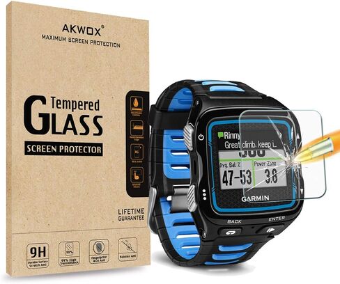 AKWOX (عبوة من 4) واقي شاشة من الزجاج المقوى لـ Garmin Forerunner 920XT، [0.3 مم 2.5D عالي الوضوح 9H] واقي شاشة شفاف ممتاز لـ Garmin Forerunner 920XT in Kuwait