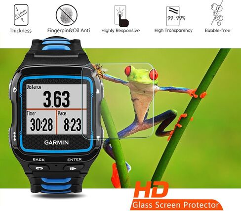 AKWOX (عبوة من 4) واقي شاشة من الزجاج المقوى لـ Garmin Forerunner 920XT، [0.3 مم 2.5D عالي الوضوح 9H] واقي شاشة شفاف ممتاز لـ Garmin Forerunner 920XT in Kuwait
