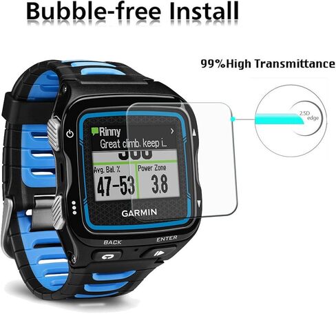 AKWOX (عبوة من 4) واقي شاشة من الزجاج المقوى لـ Garmin Forerunner 920XT، [0.3 مم 2.5D عالي الوضوح 9H] واقي شاشة شفاف ممتاز لـ Garmin Forerunner 920XT in Kuwait