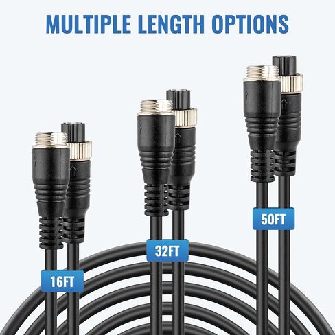 EWAY 4 دبوس كابل تمديد الطيران (50FT/15M) سلك الكاميرا الاحتياطية فيديو السيارة 4PIN سلك موصل الطيران للمركبة سيارة التخييم حافلة فان شاحنة متنقل مقطورة RV عكس الرؤية الخلفية نظام CCTV in Kuwait