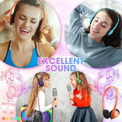 Chumia 40 Pack Class Set Headphones for Kids Students School Earphones On Ear Bulk Classroom Headsets Adjustable with 3.5 mm Headphone Plug for Children Boys Girls Adults, Office Supplies, Colored in Saudi Arabia