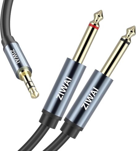 1/8 to 1/4 Stereo Cable, 1/4 to 3.5mm 1/8 TRS Y Splitter Audio Cord Compatible with Phone, PC, Computer Sound Card Mixer, Multimedia Speaker (3feet) in Saudi Arabia