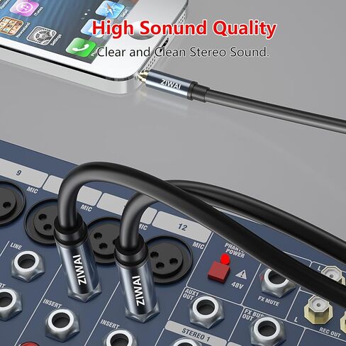 1/8 to 1/4 Stereo Cable, 1/4 to 3.5mm 1/8 TRS Y Splitter Audio Cord Compatible with Phone, PC, Computer Sound Card Mixer, Multimedia Speaker (3feet) in Saudi Arabia