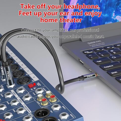 1/8 to 1/4 Stereo Cable, 1/4 to 3.5mm 1/8 TRS Y Splitter Audio Cord Compatible with Phone, PC, Computer Sound Card Mixer, Multimedia Speaker (3feet) in Saudi Arabia