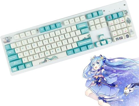 Computer keyborads PBT Dye Upgrade 108 Keycap Set OEM Profile Keycaps Keyset with Puller for Cherry Mx Gateron Kailh Switch Mechanical Keyboard (Anime keycaps bika in Saudi Arabia