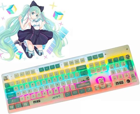 Computer keyborads PBT Dye Upgrade 108 Keycap Set OEM Profile Keycaps Keyset with Puller for Cherry Mx Gateron Kailh Switch Mechanical Keyboard (Anime keycaps bika in Saudi Arabia