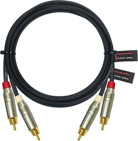 زوج كابل RCA بطول 12 قدم - Gotham GAC-4/1 (أسود) كابل توصيل صوت رباعي النجوم مع Amphenol ACPR Die-Cast، موصلات RCA مطلية بالذهب - اتجاهي in Saudi Arabia