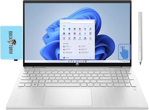 HP Pavilion x360 2-in-1 Laptop 15.6" Touchscreen HD+IPS Display (Intel i5-1235U, 8GB RAM, 1TB PCIe SSD, Backlit KB, Thunderbolt 4, Active Pen, B&O Speakers, Win 10 Pro) w/DKZ USB Port Expander in Saudi Arabia