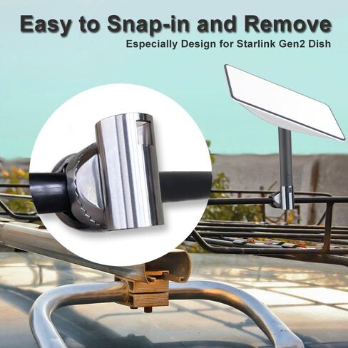 for Starlink Rv Ladder Mount,Starlink Rv Mount Base,Starlink Pole Mount to Clamp1.25-2inch O,D. Rail for Car Vehicle roof Rack Yacht Marine SailingBoat Railing Starlink Antenna Pipe Adapter in Saudi Arabia