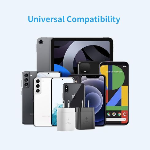 25W USB C Charger Block, PD Fast Charging Power Adapter for Samsung Galaxy A55 A35 M15 M14 F15 S24 Xcover 7 A25 A15 S23 FE A05S F34 Z Fold 5 Flip 5(2pcs) in Kuwait