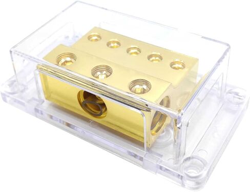 كتلة توزيع الطاقة بـ 5 طرق، مقياس 1/0 × 3 في 4 مقياس × 5 موزع طاقة/أرضي لمقسم مضخم الصوت للسيارة قطعة واحدة in Kuwait