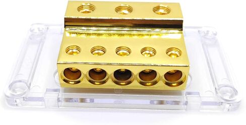 كتلة توزيع الطاقة بـ 5 طرق، مقياس 1/0 × 3 في 4 مقياس × 5 موزع طاقة/أرضي لمقسم مضخم الصوت للسيارة قطعة واحدة in Kuwait