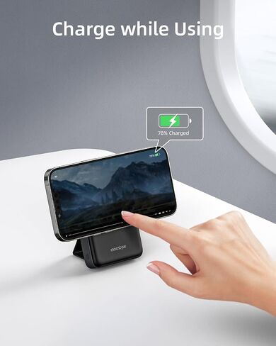 Magnetic Wireless Power Bank, 10000mAh Magnetic Portable Charger with Foldable Stand for iPhone 15/14/13/12 Series, PD 20W Fast Charging with USB-C Cable in Saudi Arabia