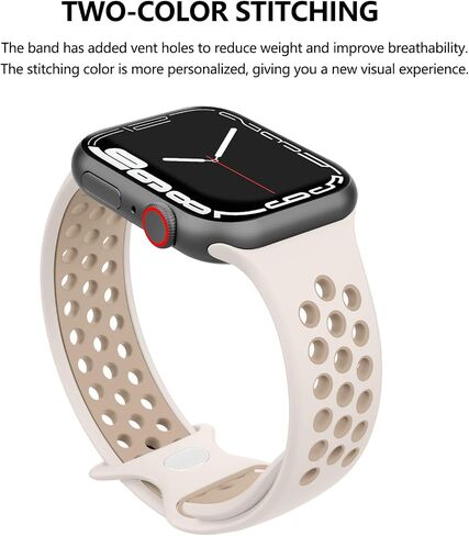 Vancle Silicone Bands Compatible with Apple Watch Band 38mm 40mm 41mm 42mm 44mm 45mm 49mm, Soft Breathable Waterproof Wristbands Straps for iWatch Series Ultra 2 Ultra 9 8 7 6 5 4 3 2 1 SE Women Men in Saudi Arabia