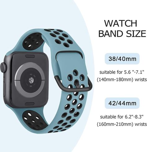 Vancle Silicone Bands Compatible with Apple Watch Band 38mm 40mm 41mm 42mm 44mm 45mm 49mm, Soft Breathable Waterproof Wristbands Straps for iWatch Series Ultra 2 Ultra 9 8 7 6 5 4 3 2 1 SE Women Men in Saudi Arabia