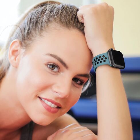 Vancle Silicone Bands Compatible with Apple Watch Band 38mm 40mm 41mm 42mm 44mm 45mm 49mm, Soft Breathable Waterproof Wristbands Straps for iWatch Series Ultra 2 Ultra 9 8 7 6 5 4 3 2 1 SE Women Men in Saudi Arabia