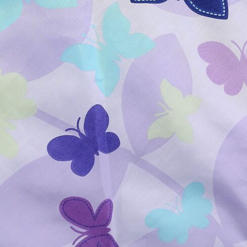 3 Piece Cotton Butterfly Crib Bedding Set,Purple Crib Set for Baby Girls,Microfiber Printed Nursery Bedding Set with Comforter/Crib Sheet/Pillowcase, 009203 in Saudi Arabia