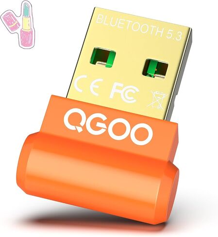 USB Bluetooth Adapter for PC - QGOO Bluetooth Dongle 5.3 EDR, Wireless Bluetooth Receiver for Desktop Computer Laptop Bluetooth Windows 8.1/10/11（orange-186） in Saudi Arabia
