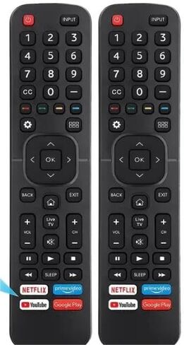 New Universal Remote for All Hisense TV Remote, Replacement Control EN2A27 for Hisense-Smart-TV-Remote, with NetfliS, Prime Video, YouTube, Google Play Buttons【Pack of 2】 in Saudi Arabia