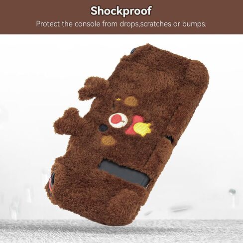 غطاء حماية مخملي لطيف متوافق مع نينتندو سويتش - حافظة جلدية ممتصة للصدمات ومضادة للخدش لجهاز سويتش - رودولف مخملي in Kuwait