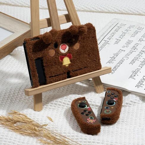 غطاء حماية مخملي لطيف متوافق مع نينتندو سويتش - حافظة جلدية ممتصة للصدمات ومضادة للخدش لجهاز سويتش - رودولف مخملي in Kuwait