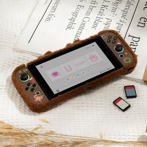 غطاء حماية مخملي لطيف متوافق مع نينتندو سويتش - حافظة جلدية ممتصة للصدمات ومضادة للخدش لجهاز سويتش - رودولف مخملي in Kuwait