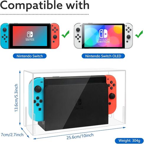 غطاء غبار FYY لجهاز نينتندو سويتش، غطاء واقٍ شفاف من الأكريليك الشفاف لرسو السفن وأجهزة التحكم، صندوق عرض مقاوم للماء لجهاز نينتندو سويتش/سويتش OLED in Kuwait