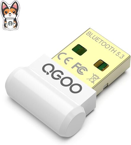 USB Bluetooth Adapter for PC - QGOO Bluetooth Dongle 5.3 EDR, Wireless Bluetooth Receiver for Desktop Computer Laptop Bluetooth Windows 8.1/10/11（white-024） in Saudi Arabia
