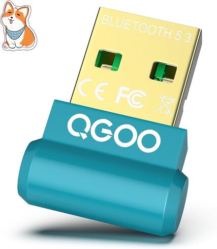 محول بلوتوث USB للكمبيوتر الشخصي - QGOO Bluetooth Dongle 5.3 EDR، مستقبل بلوتوث لاسلكي للكمبيوتر المكتبي والكمبيوتر المحمول بلوتوث Windows 8.1/10/11 (green-230) in Saudi Arabia