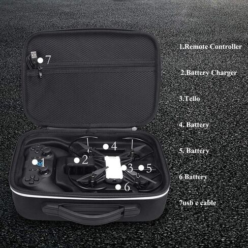 Hard EVA Carrying Case for DJI Tello Quadcopter Drone Remote Controller and Fly Carry Bag Protective Box in Saudi Arabia