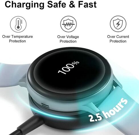 [عبوتان] Ginffaa متوافق مع شواحن Samsung Galaxy Watch 6/6 الكلاسيكية، وGalaxy Watch 5/5 Pro/4/4 Classic/3/Active2/Active Charger، وكابل شحن لاسلكي USB C بديل وسلك شاحن مغناطيسي in Kuwait