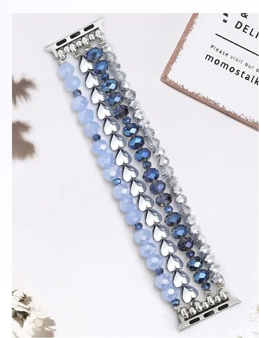 JR.DM Christmas Beaded Bracelet Women Compatible with Apple Watch 38mm 40mm 41mm 42mm 44mm 45mm 46mm, Stretch Dressy Fancy Holiday Strap Wristband Replacement for iWatch Series 10/9/8/7/6/5/4/3/2/1/SE in Saudi Arabia
